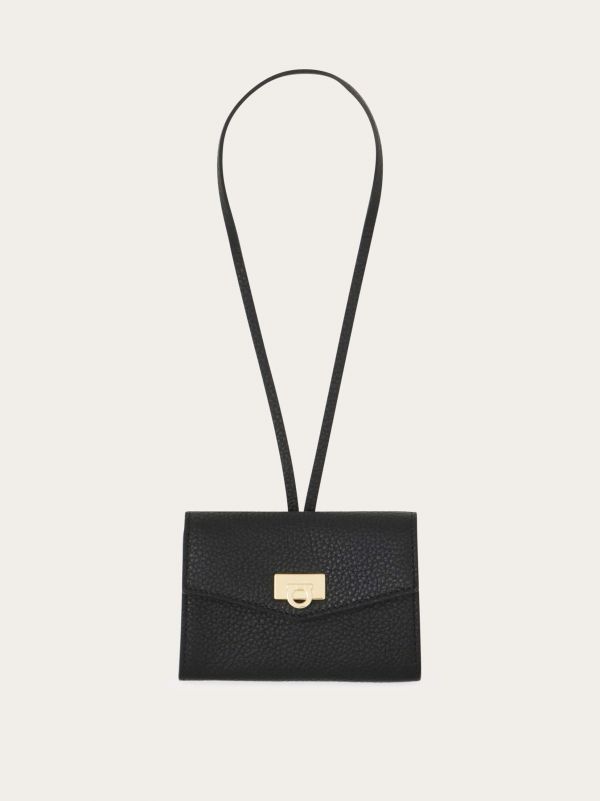 Ferragamo Women Card Holder Charm Black 