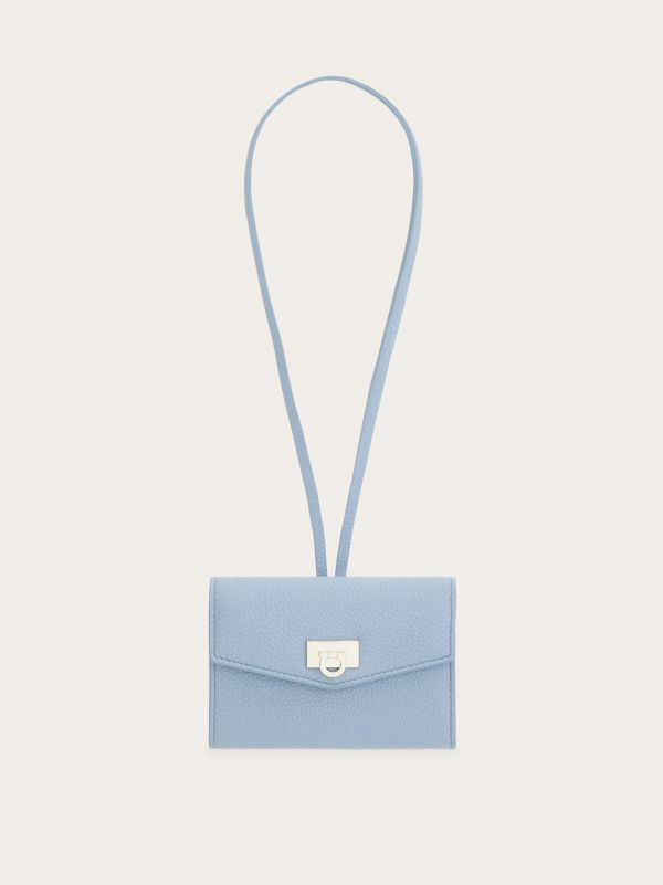  Ferragamo Women Card Holder Charm Blue 