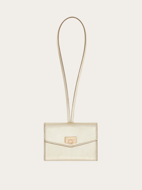  Ferragamo Women Card Holder Charm Gold 