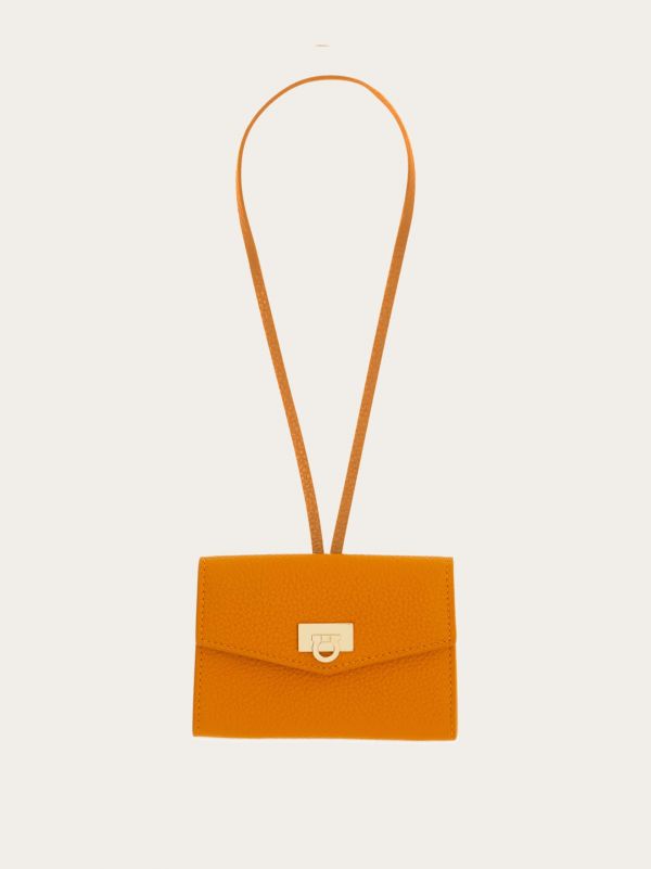  Ferragamo Women Card Holder Charm Orange 
