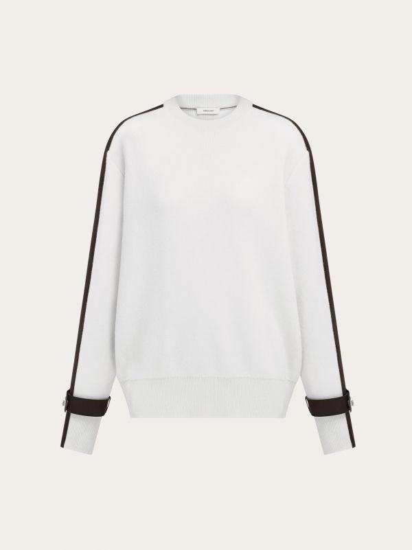  Ferragamo Women Crewneck Sweater White 