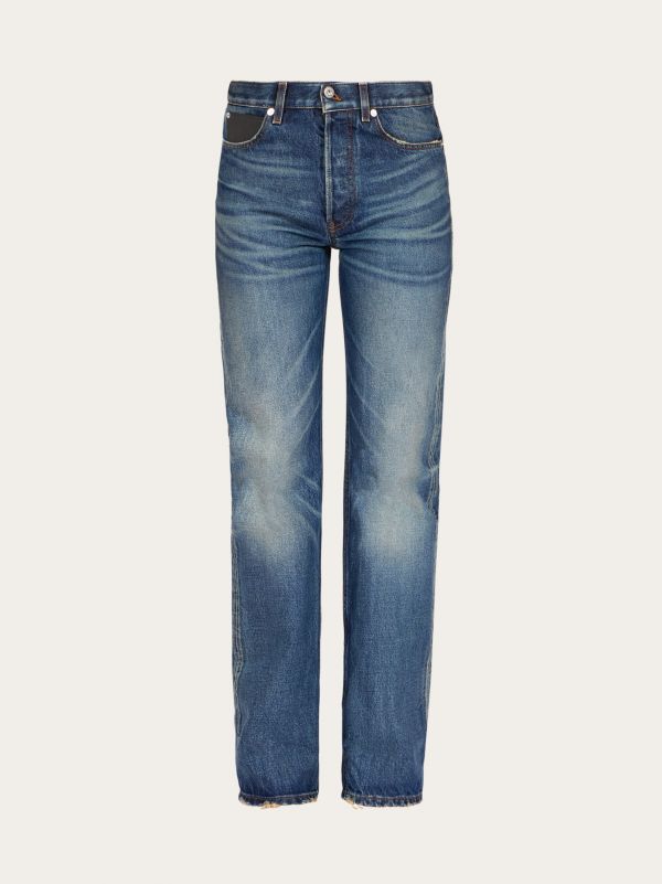  Ferragamo Women Five Pocket Denim Blue 