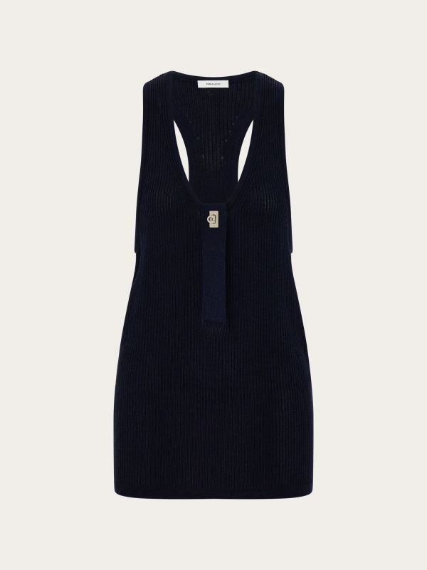  Ferragamo Women Knitted Top Blue 