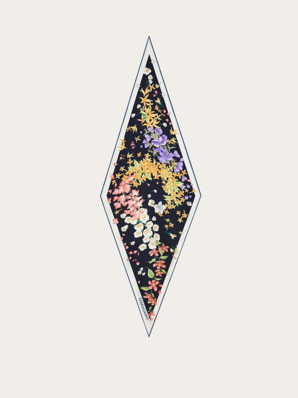  Ferragamo Women Spring Print Diamond Scarf Multicolor 
