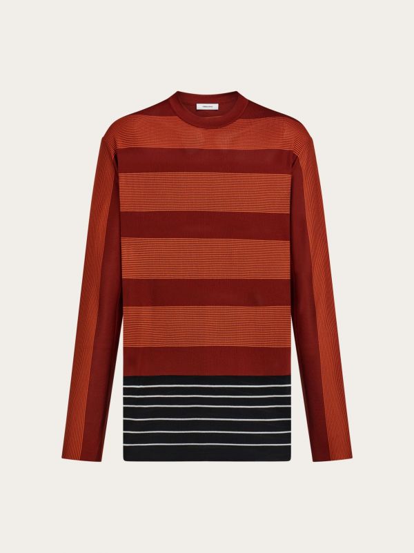  Ferragamo Women Striped Sweater Red 