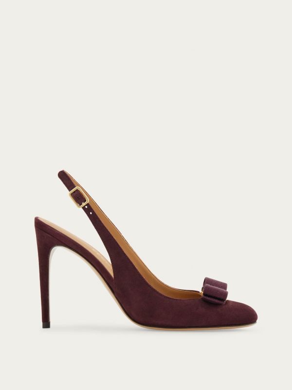 Ferragamo Women Vara Bow Slingback Violet Size 2 
