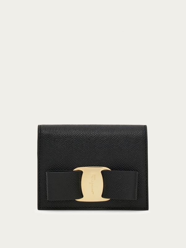  Ferragamo Women Vara Bow Wallet Black 