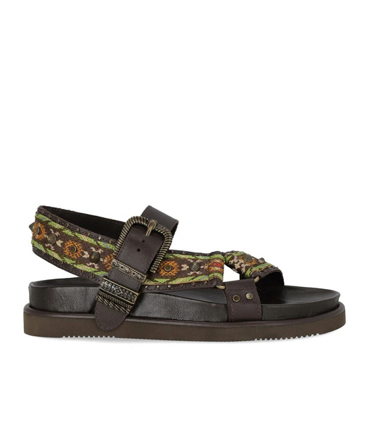  Ash Unica Dark Brown Flat Sandal 
