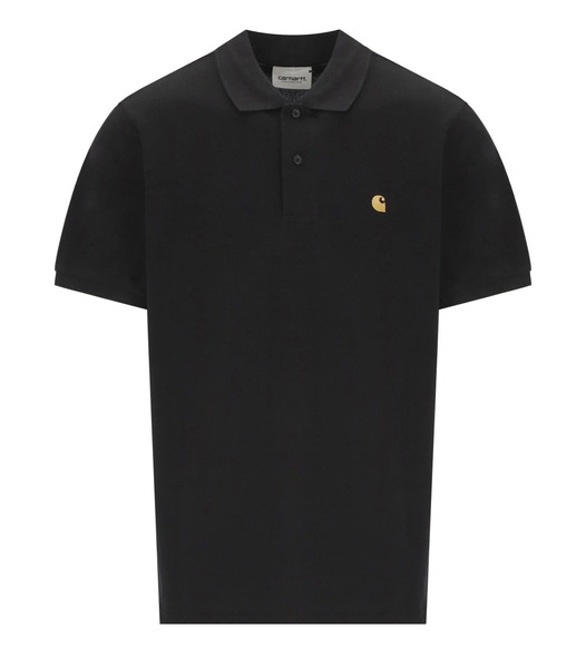  Carhartt Wip S/s Chase Black Pique Polo Shirt 