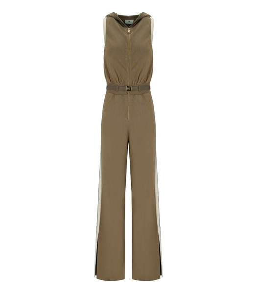  Elisabetta Franchi Beige Knitted Jumpsuit 