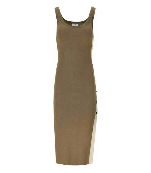  Elisabetta Franchi Beige Knitted Midi Dress 