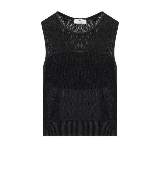  Elisabetta Franchi Black Knitted Lurex Top 