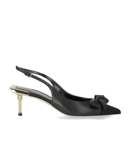  Elisabetta Franchi Black Slingback Pump With Bow 