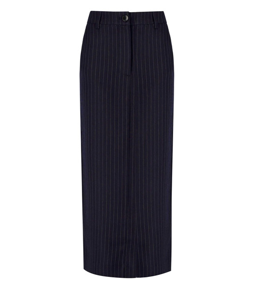  Essentiel Antwerp Glossary Navy Blue Midi Skirt 