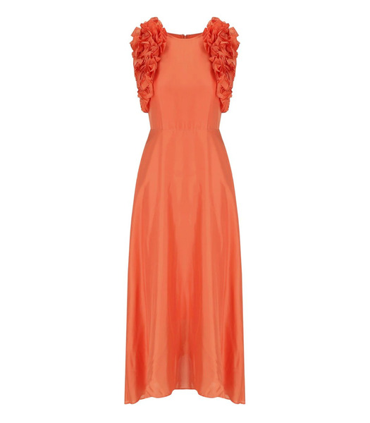  Essentiel Antwerp Hexico Coral Midi Dress 