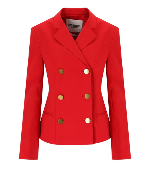 Essentiel Antwerp Irtha Red Double-breasted Blazer 