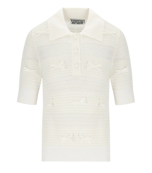  Essentiel Antwerp Jarts Ivory Knitted Poloshirt 