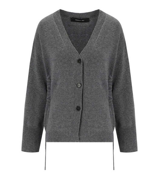  Federica Tosi Grey Cardigan With Laces 