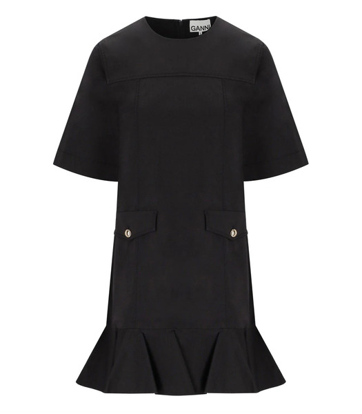  Ganni Black Stretch Mini Dress 