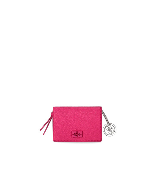  Ganni Bou Fuchsia Card Holder 