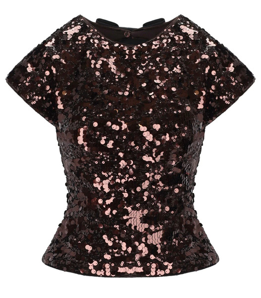  Ganni Brown Top With Bows 
