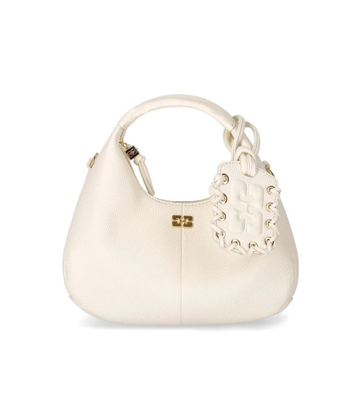  Ganni Egret White Mini Hobo Handbag 