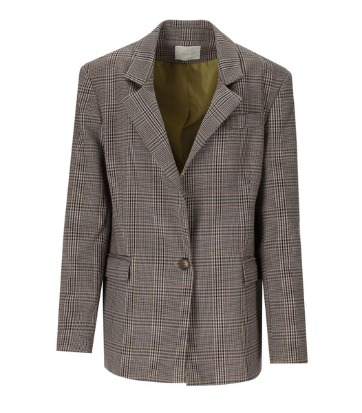  K.k. Beige Check Single-breasted Blazer 