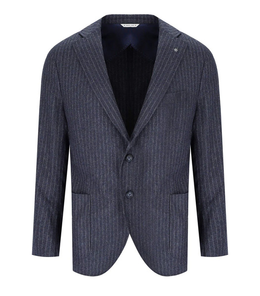  Manuel Ritz Blue Pinstripe Single-breasted Jacket 