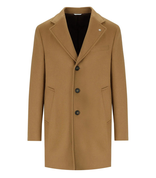  Manuel Ritz Camel Single-breasted Coat 