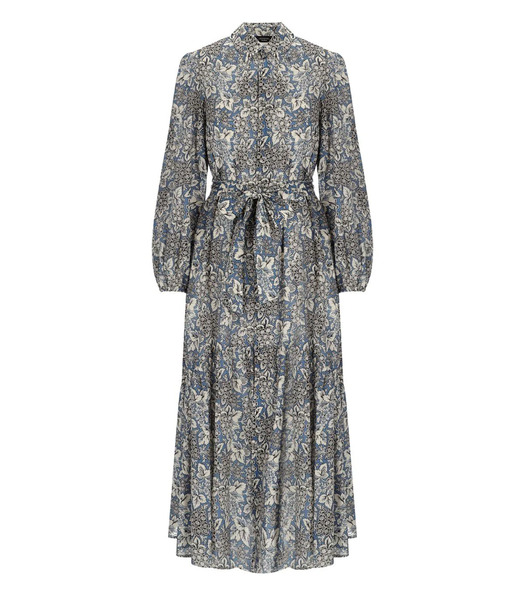  Max Mara Weekend Oboli Blue Floral Shirt Dress 
