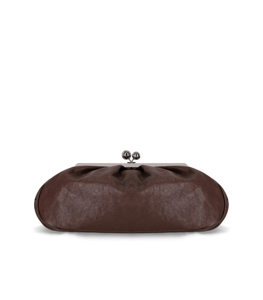  Max Mara Weekend Pasticcino Cristin Large Dark Brown Clutch 