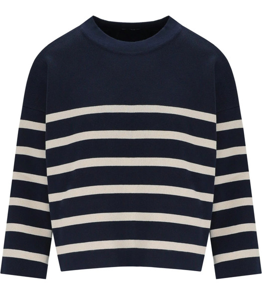  Max Mara Weekend Pinide Navy Blue Cropped Pullover 