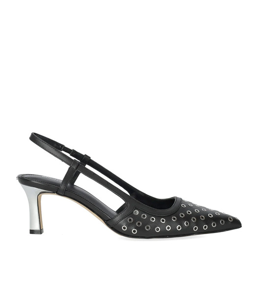  Michael Kors Alora Black Silver Slingback Pump 