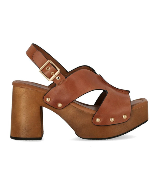  Miss Olivia Eva Brown Heeled Sandal 