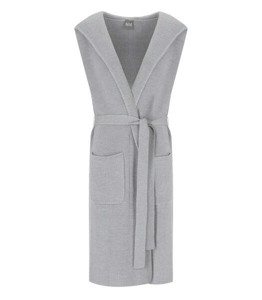  Mm Max Mara Badesse Grey Long Sleeveless Cardigan 