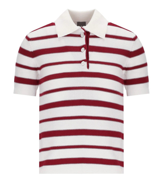  Mm Max Mara Carioca Striped Knitted Polo-shirt 
