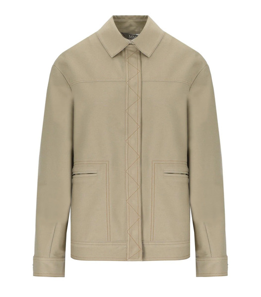  Mm Max Mara Lepre Beige Denim Effect Jacket 