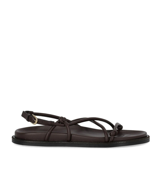  Mm Max Mara Lusso Dark Brown Flat Sandal 