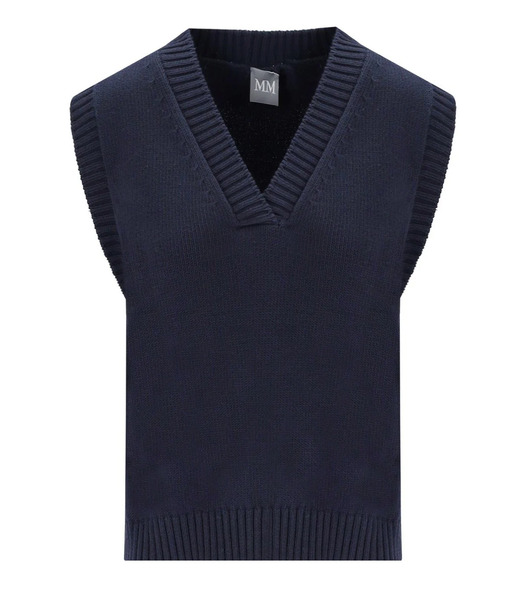  Mm Max Mara Scafati Blue Knitted Vest 