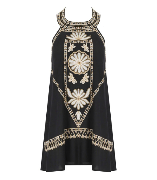  Pahiesa Formentera Black Floral Dress 
