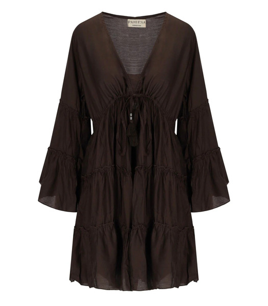  Pahiesa Formentera Brown Short Dress 