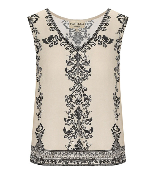  Pahiesa Formentera Ecru And Black Top 