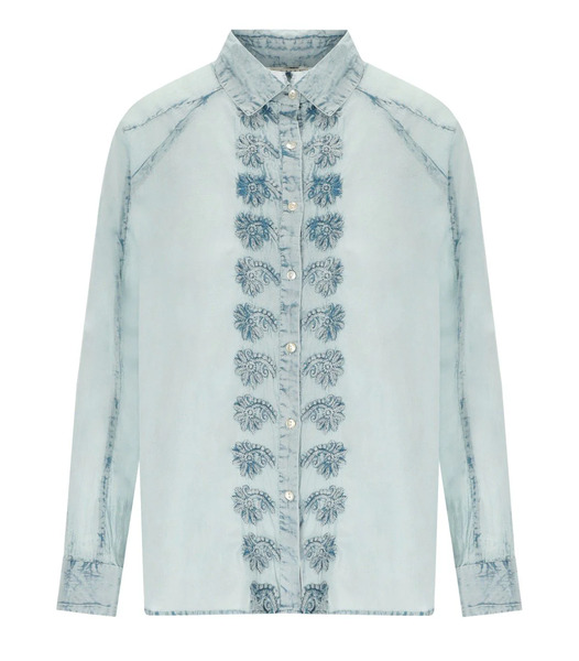  Pahiesa Formentera Light Blue Embroidered Shirt 