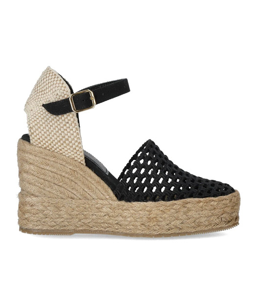  Palomitas Carina Black Wedge Espadrille 