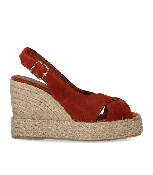  Palomitas Lucile Red Wedge Espadrille Sandal 