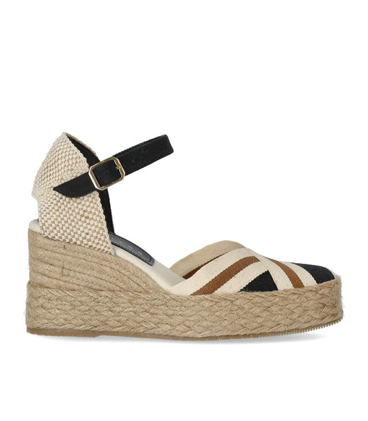  Palomitas Sicily Black Wedge Espadrille 
