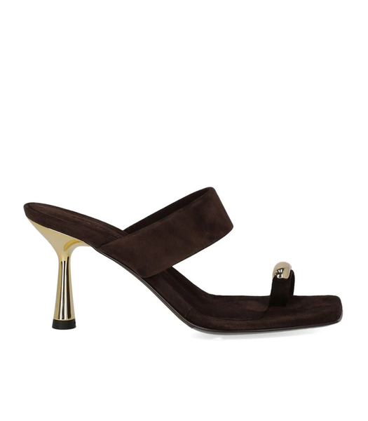  Sergio Levantesi Iride Brown Heeled Mule 