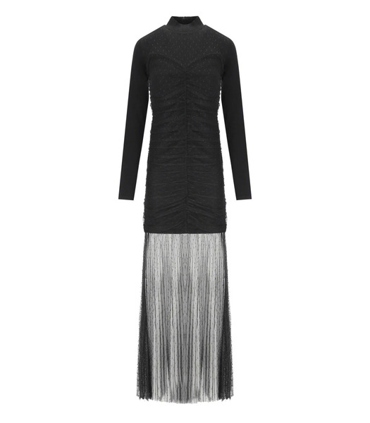  Twinset Black Plumetis Long Dress 