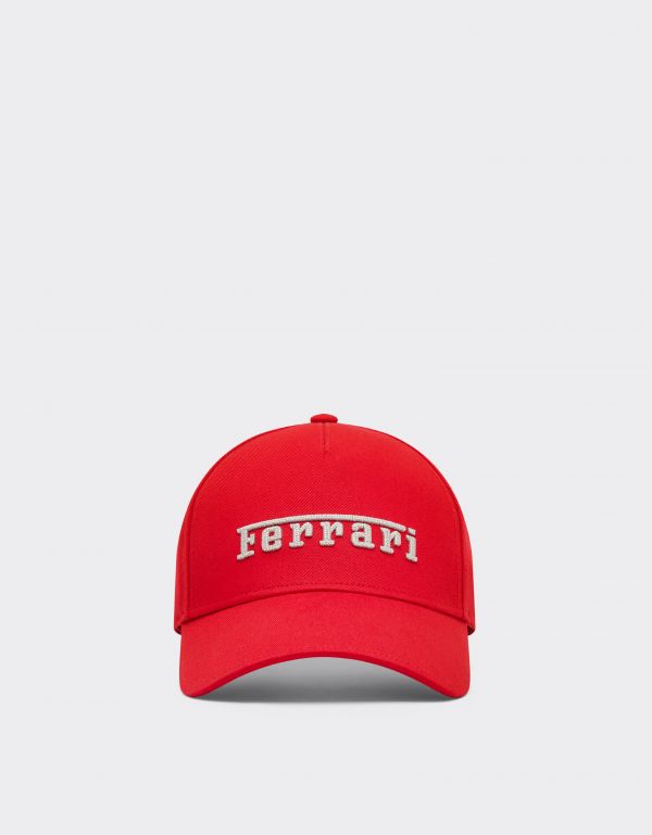  Ferrari Baseball Cap With Embroidered Ferrari Logo -  Hats Racing Red Os 