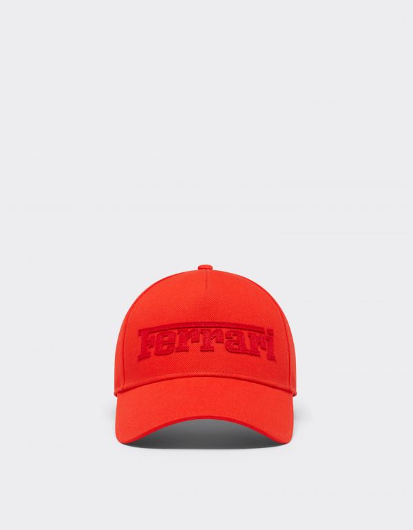  Ferrari Baseball Cap With Embroidered Ferrari Logo -  Hats Rosso Dino Os 